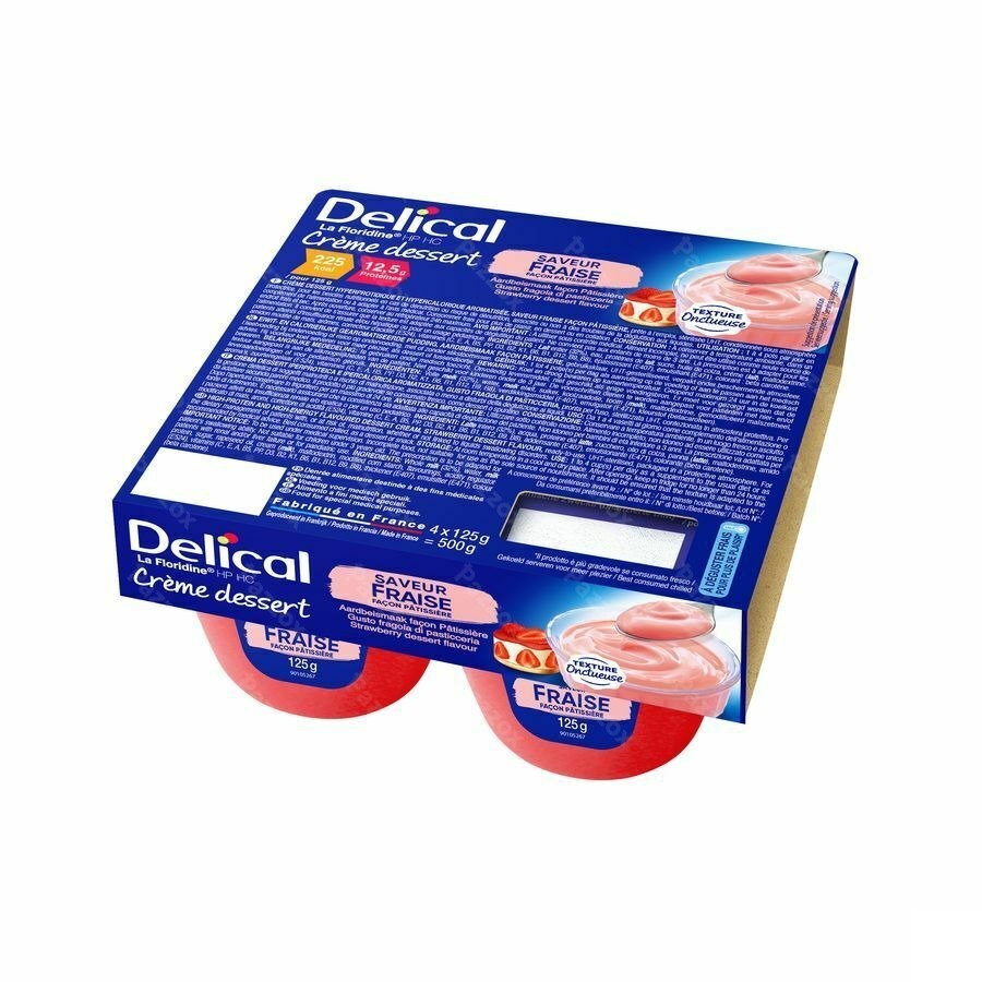 Delical Creme Dessert La Floridine Fraise 4x125g
