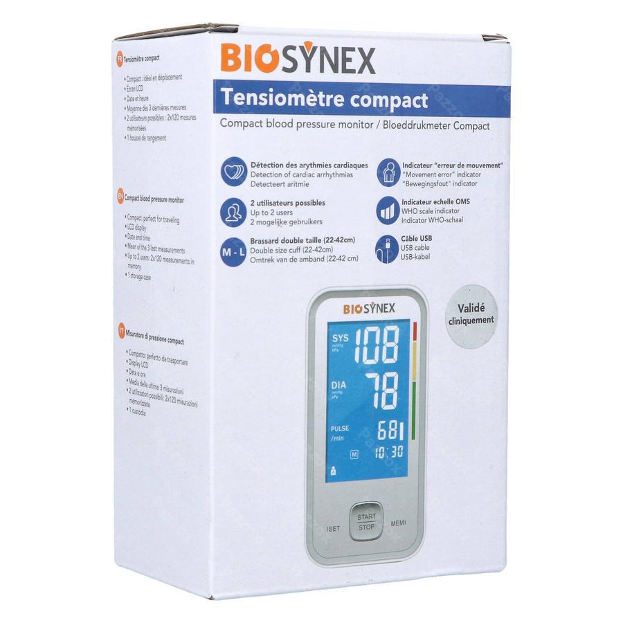 Norm krijgen Drank Biosynex Bloeddrukmeter Bovenarm Compact kopen - Pazzox