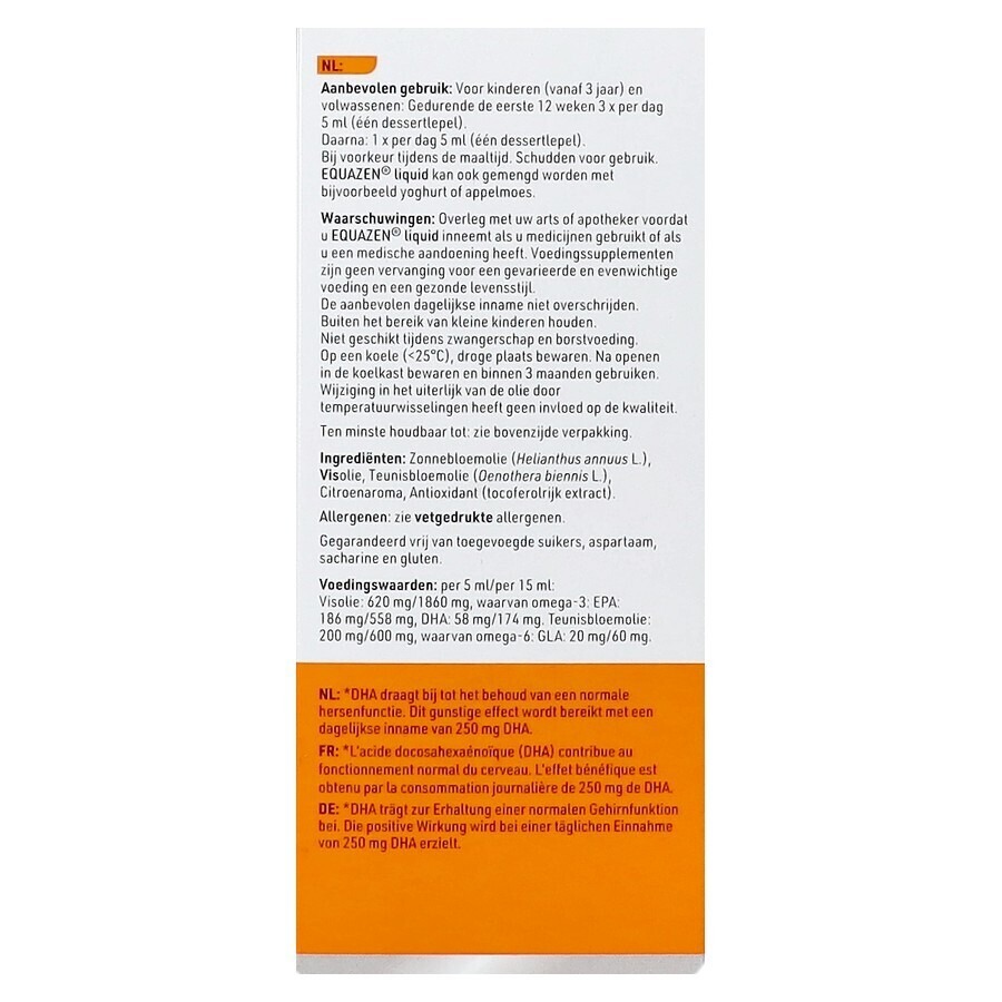 EquaZen Omega 3 & 6 Vetzuren Vloeibaar Citrus 200ml