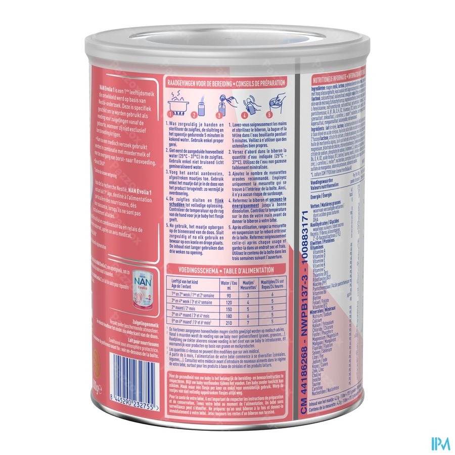 Nan Evolia 1 Zuigelingenmelk Baby 0-6 Maanden 800g