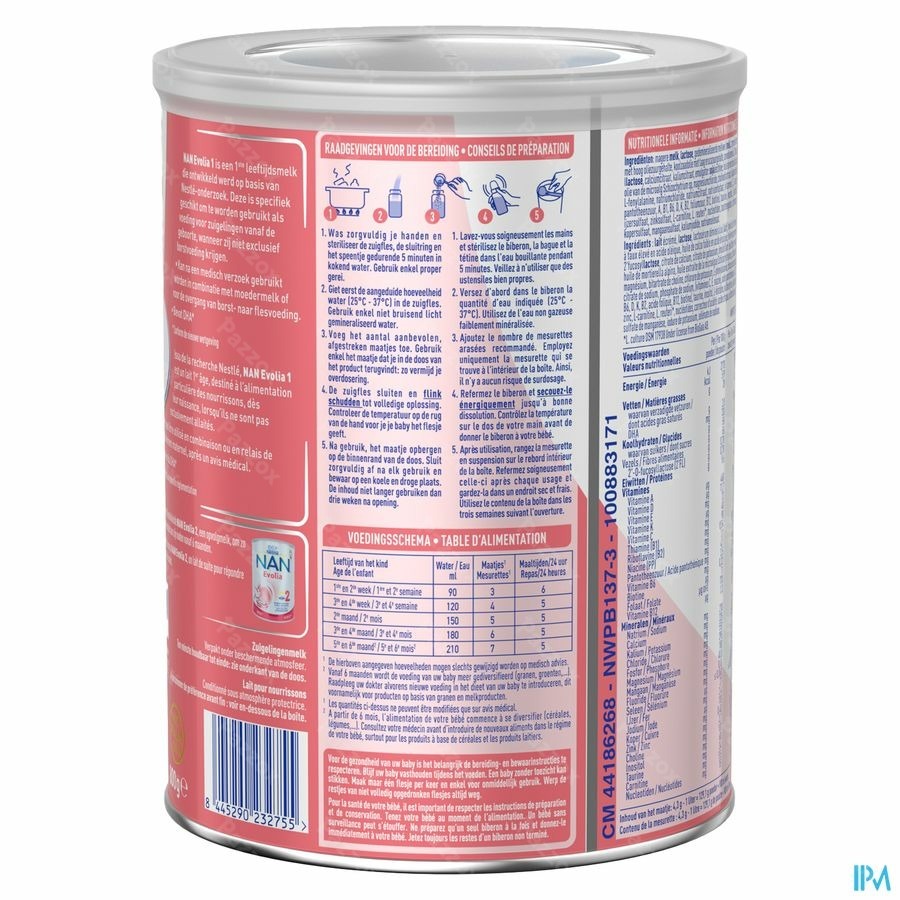 Nan Evolia 1 Zuigelingenmelk Baby 0-6 Maanden 800g