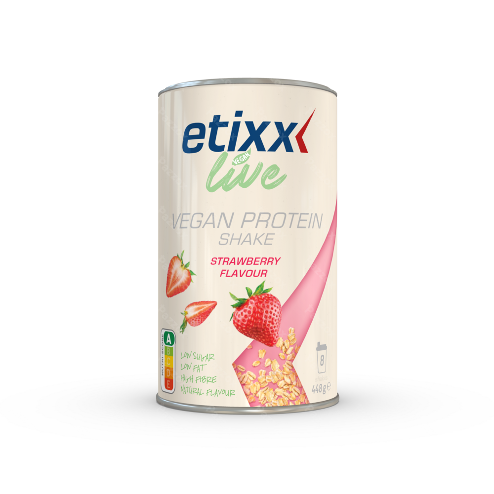 Etixx Live Vegan Protein Shake Strawberry Poeder 448g