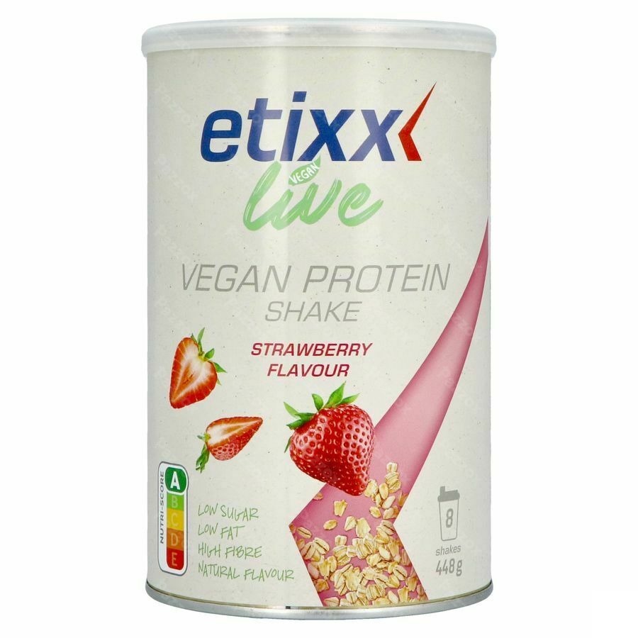 Etixx Live Vegan Protein Shake Strawberry Pdr 448g