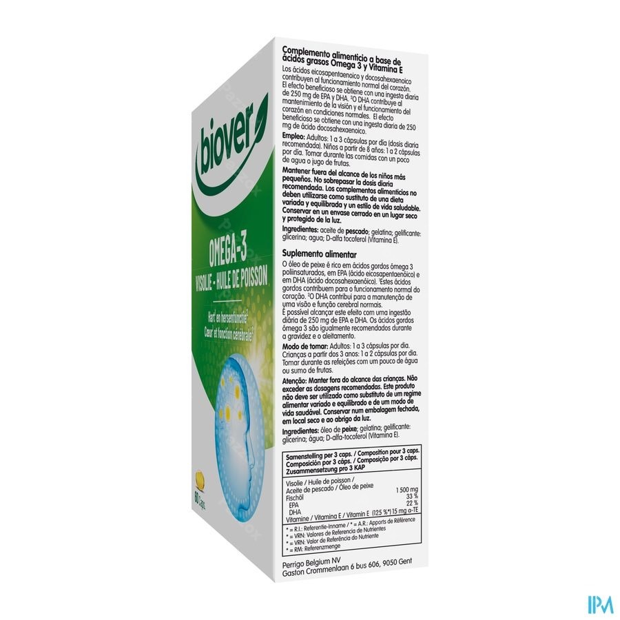 Biover Omega 3 Huile Poisson Caps 60