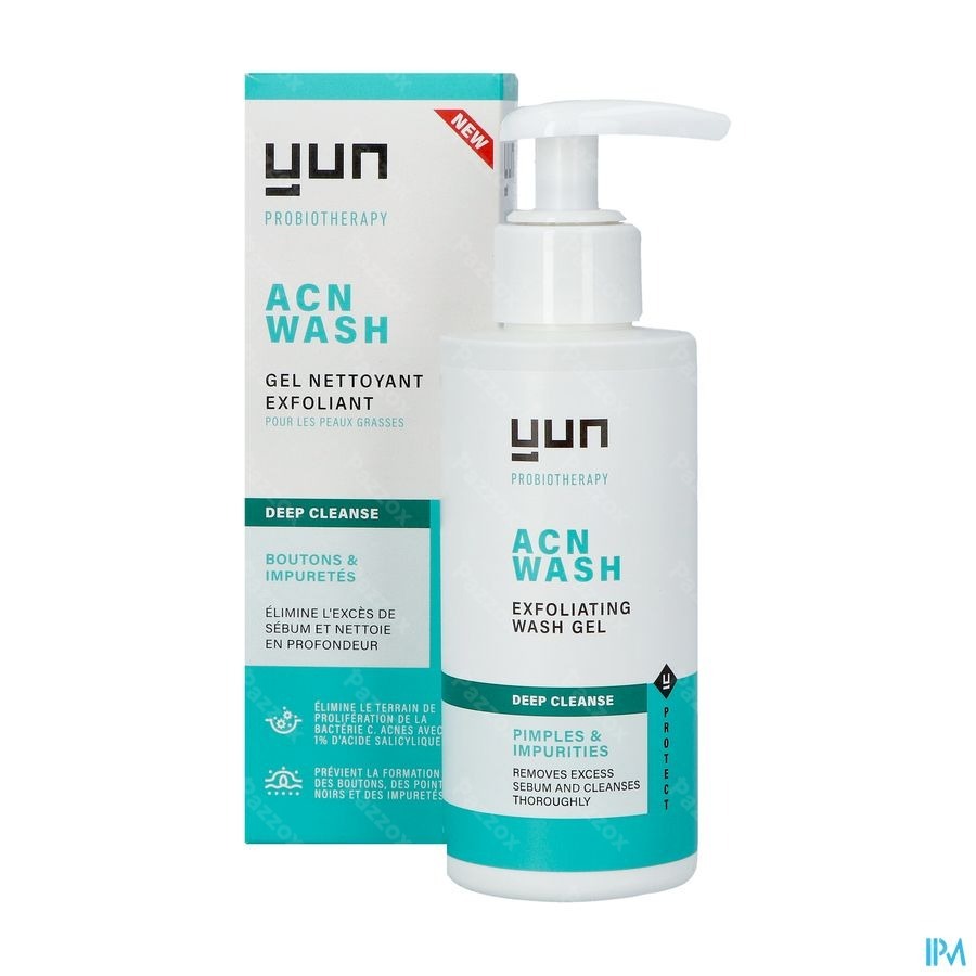 Yun ACN Gel Lavant Exfoliant Visage Peau Grasses 150ml