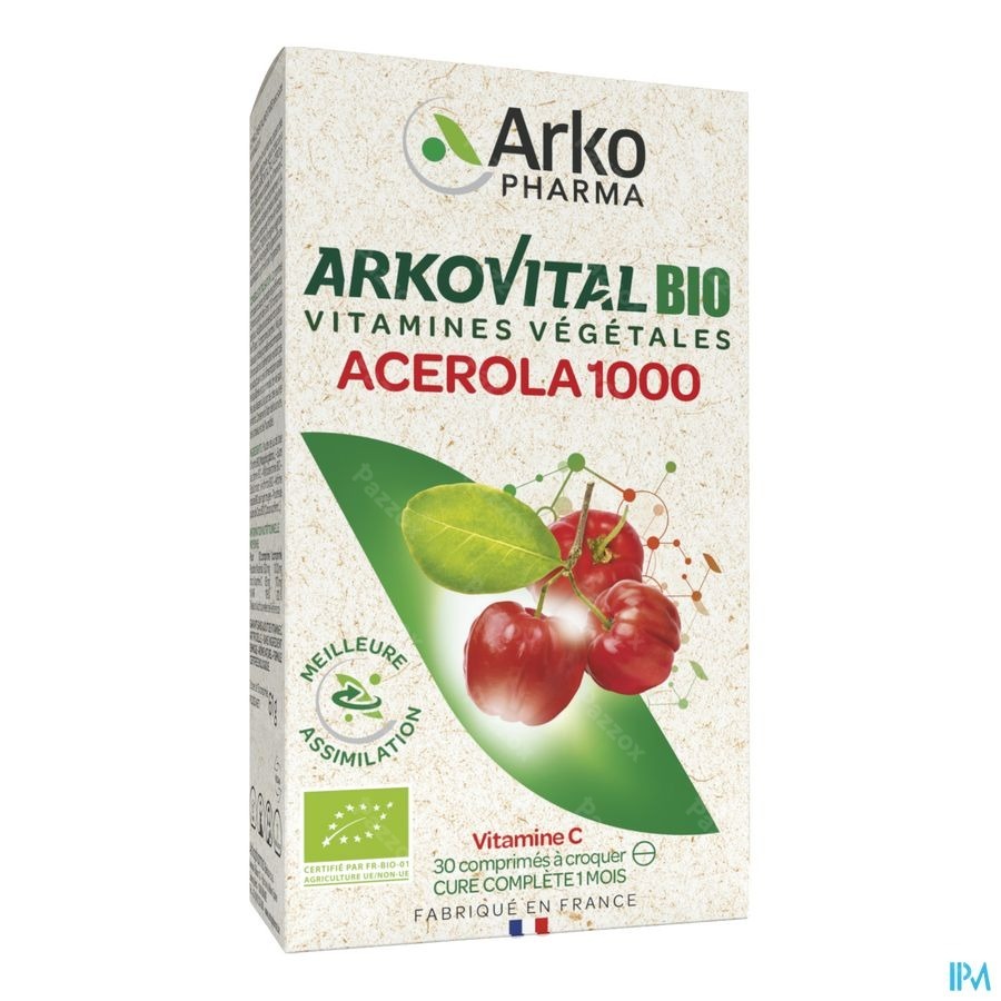 Arkovital Acerola 1000 Bio 30 Comprimés à Croquer 