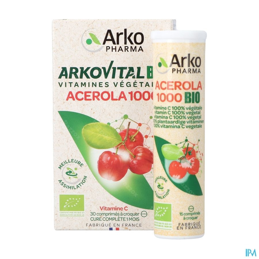 Arkovital Acerola 1000 Bio 30 Comprimés à Croquer 
