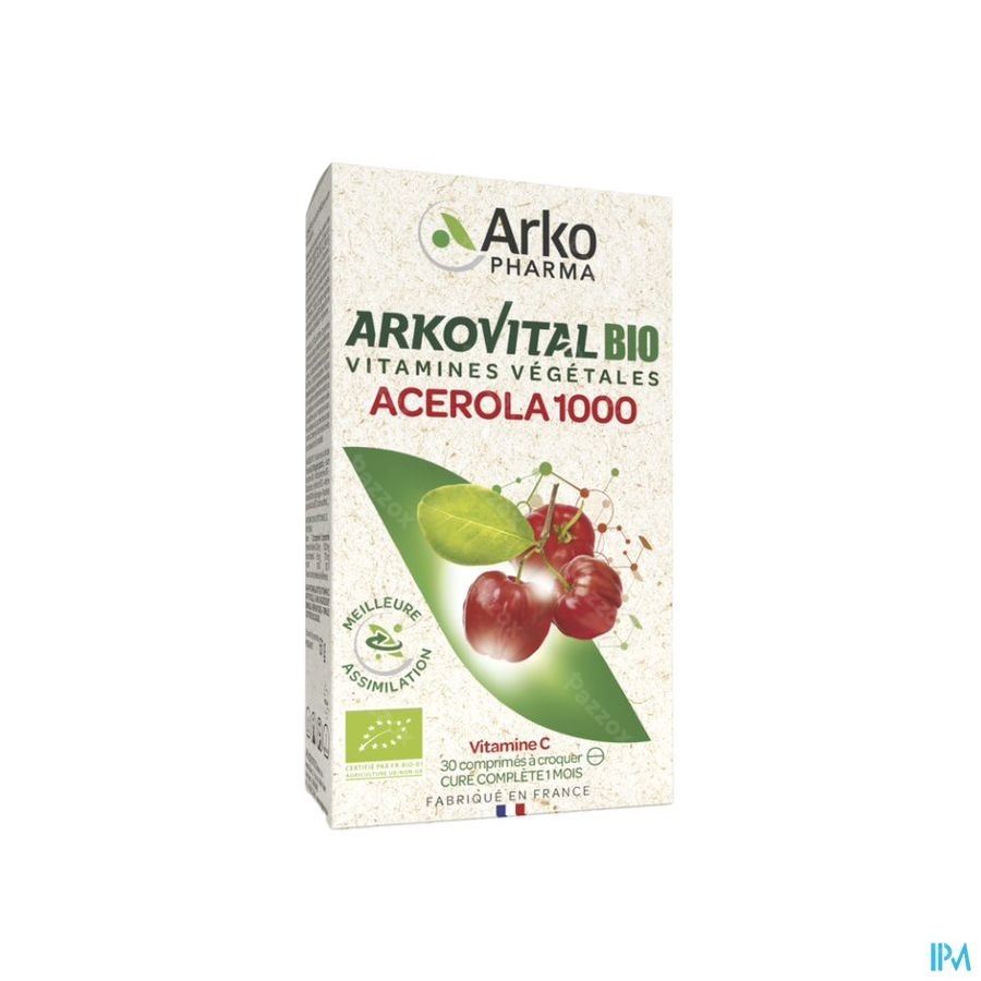Arkovital Acerola 1000 Bio 30 Comprimés à Croquer 
