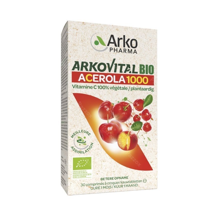 Arkovital Acerola 1000 Bio 30 Comprimés à Croquer 
