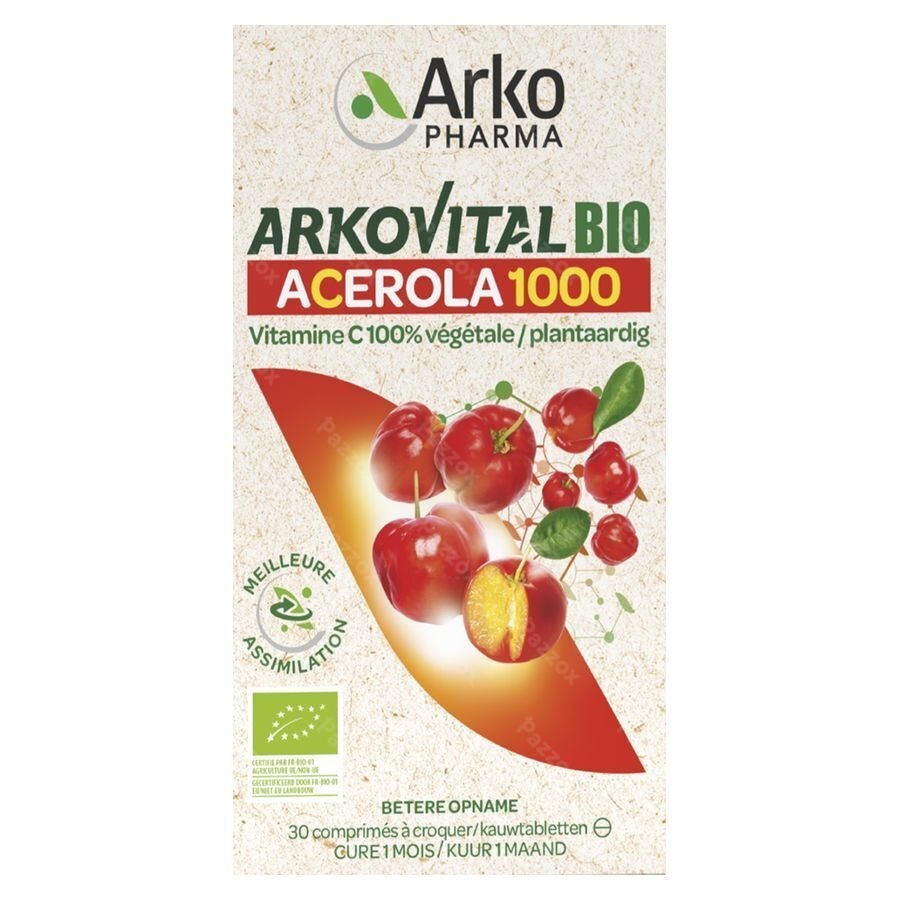Arkovital Acerola 1000 Bio 30 Comprimés à Croquer 