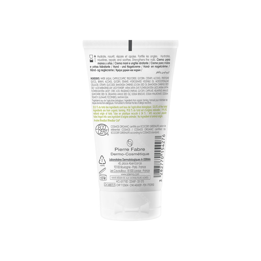 A-Derma Hydraterende Hand- en Nagelcrème Havermelk 50ml