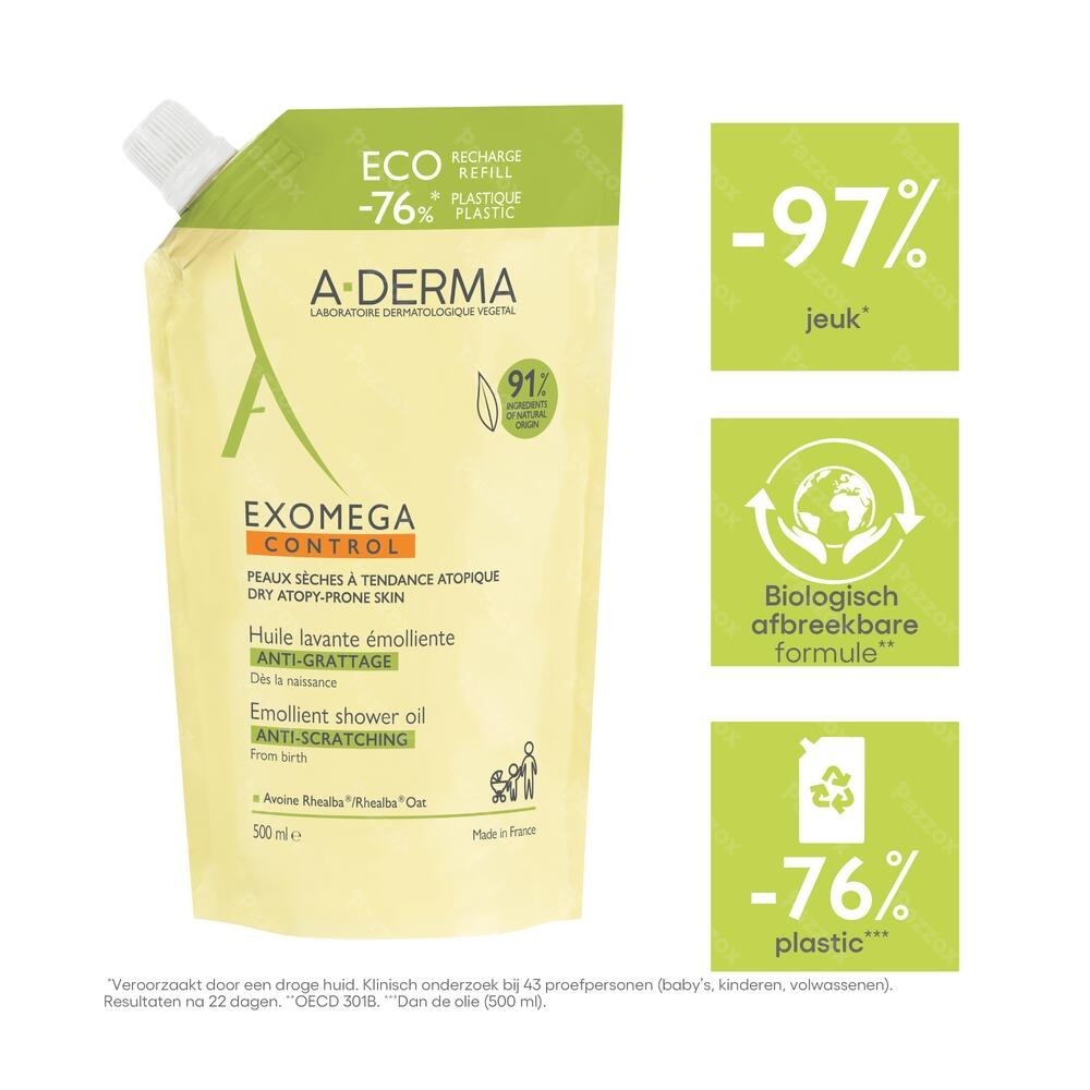A-Derma Exomega Control Verzachtende Wasolie Navulling 500ml