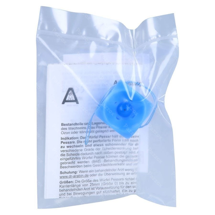 Pessaire Cube Perfore Avec Bouton 2/32mm Silicone