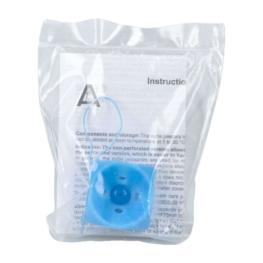 Pessaire Cube Perfore Avec Bouton 3/37mm Silicone