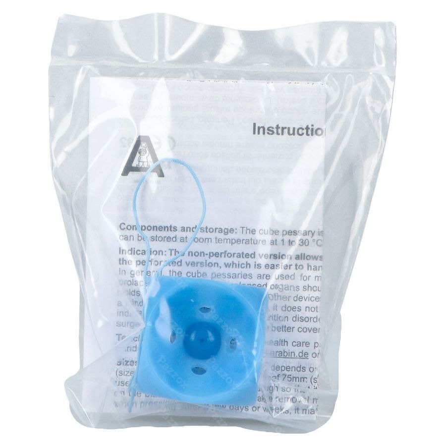 Pessaire Cube Perfore Avec Bouton 3/37mm Silicone