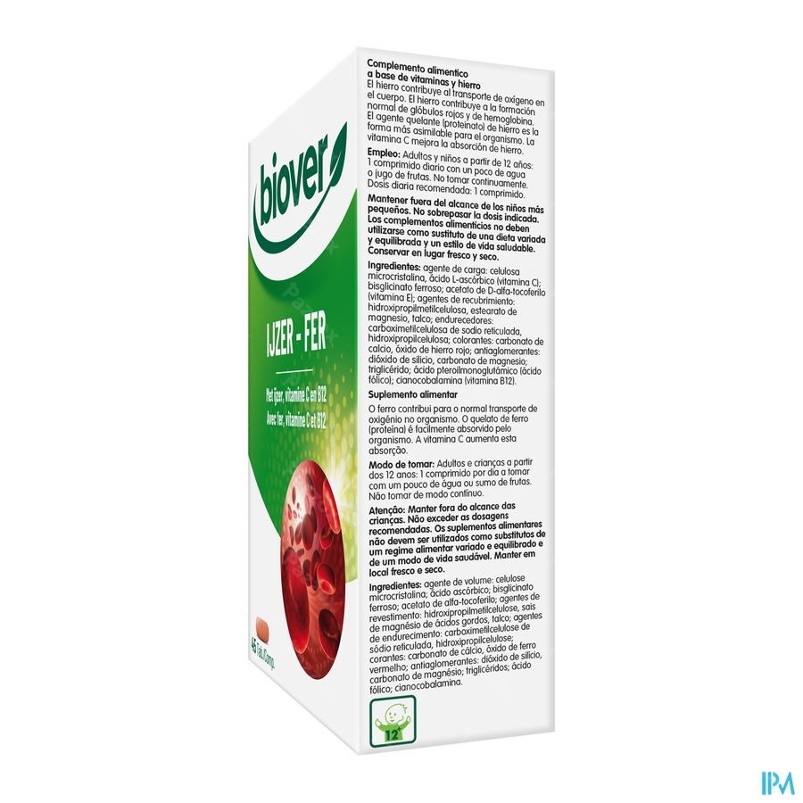 Biover Ijzer 45 Tabletten