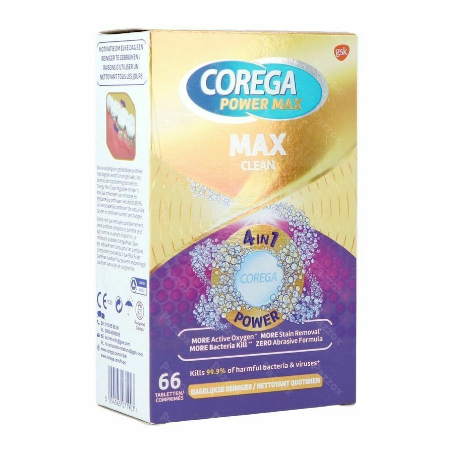 Corega Max Clean - 66 comprimés