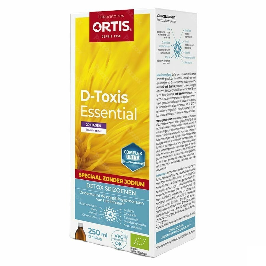 D Toxis Essential Zonder Iodium Appel Bio 250ml