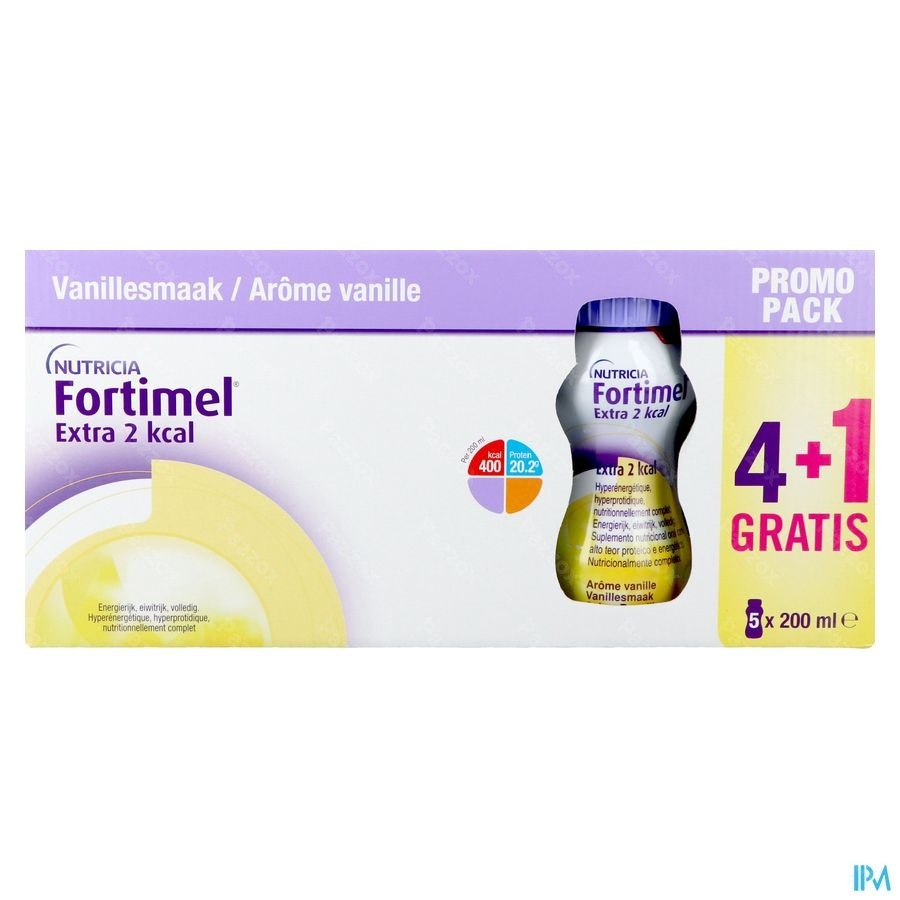 Fortimel Extra 2kcal Vanille Promopack 4+1 Gratis
