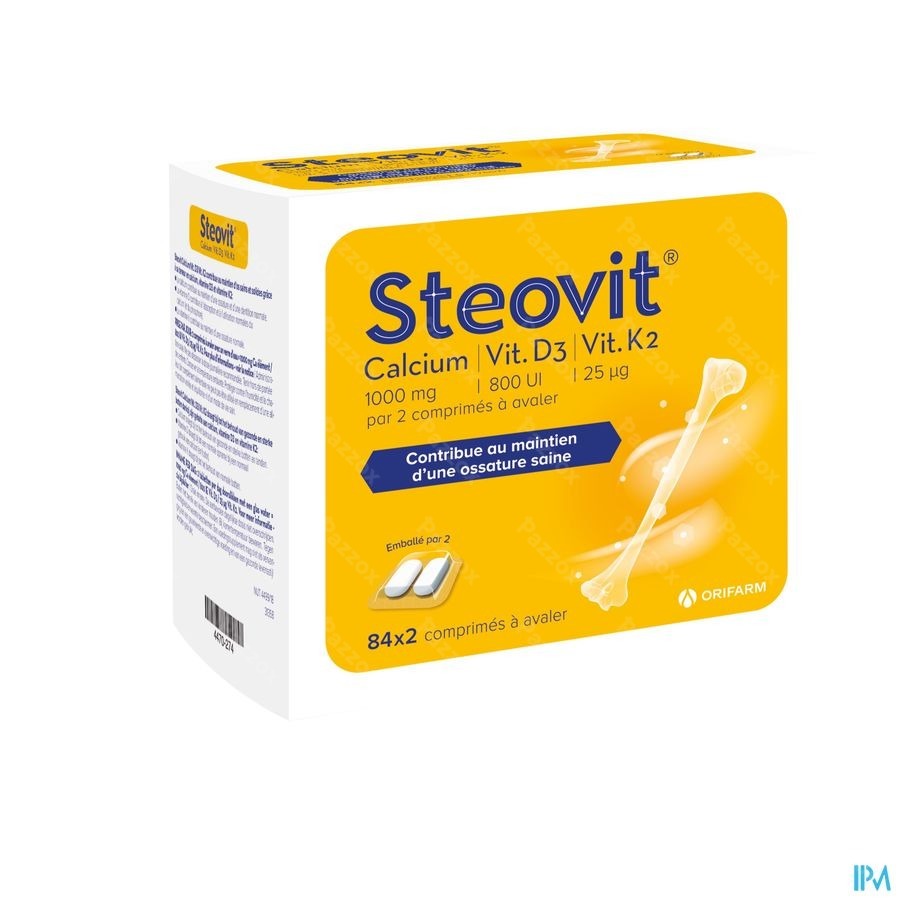 Steovit Calcium Vitamine D3 et Vitamine K2 84x2 Comprimés