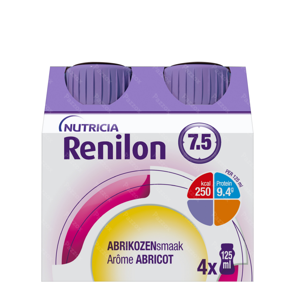 Renilon 7.5 Abrikoos Fles 4x125ml 177033 Nf