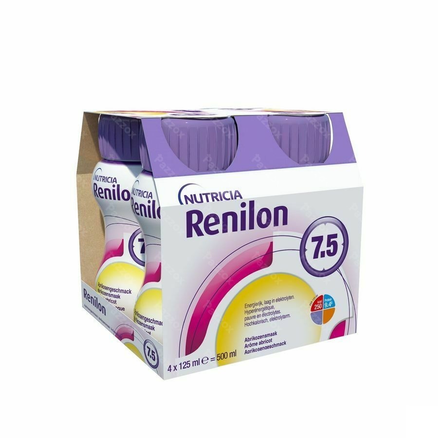 Renilon 7.5 Abrikoos Fles 4x125ml 177033 Nf