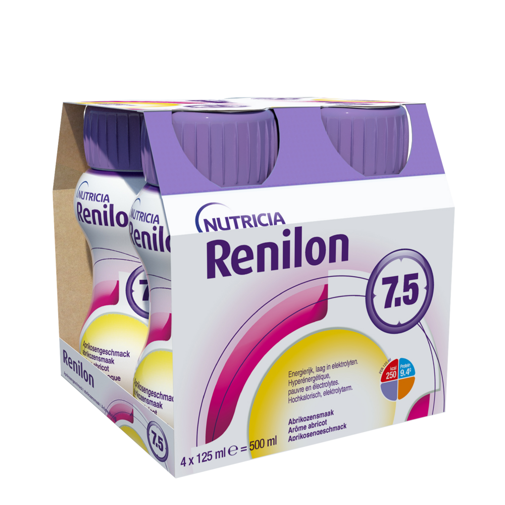Renilon 7.5 Abricot Bouteille 4x125ml 177033 Nf