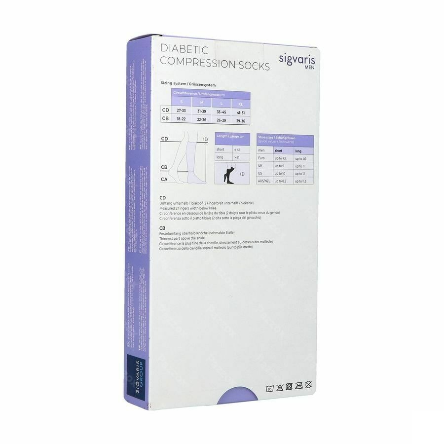 Sigvaris Diabetic Homme Chauss. l Long Blanc