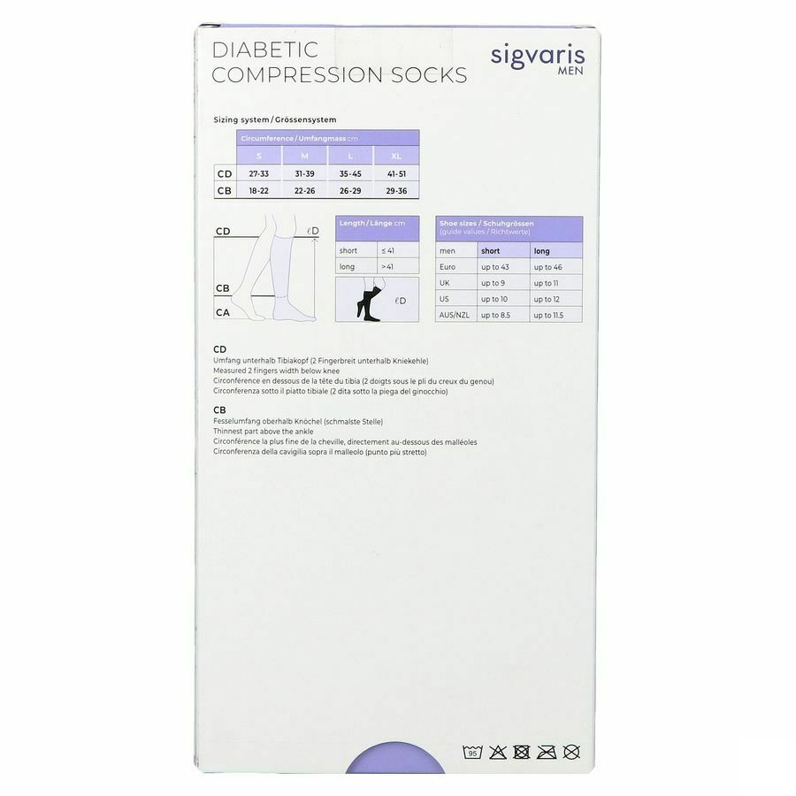 Sigvaris Diabetic Homme Chauss. l Long Blanc