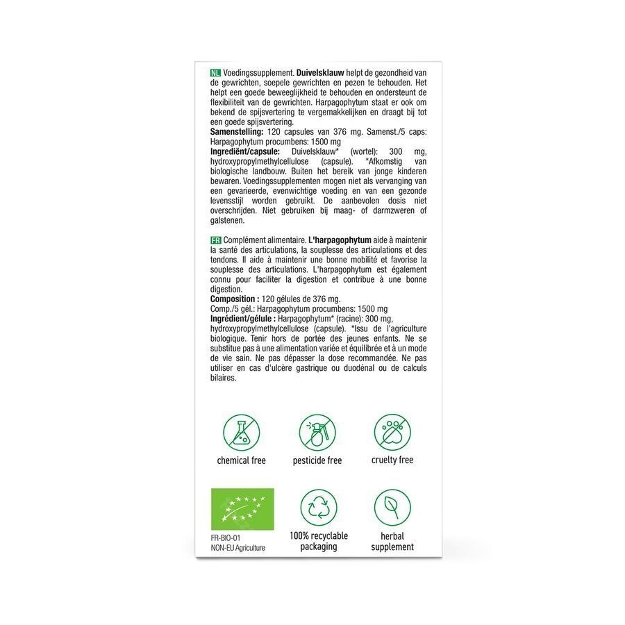 Purasana Vegan Harpagophylum 300mg Bio V-caps 120