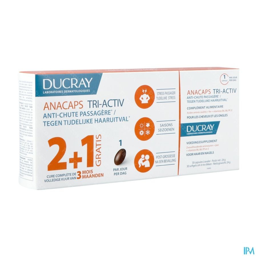 Ducray Anacaps Tri-Activ 3x30 Capsules Promo