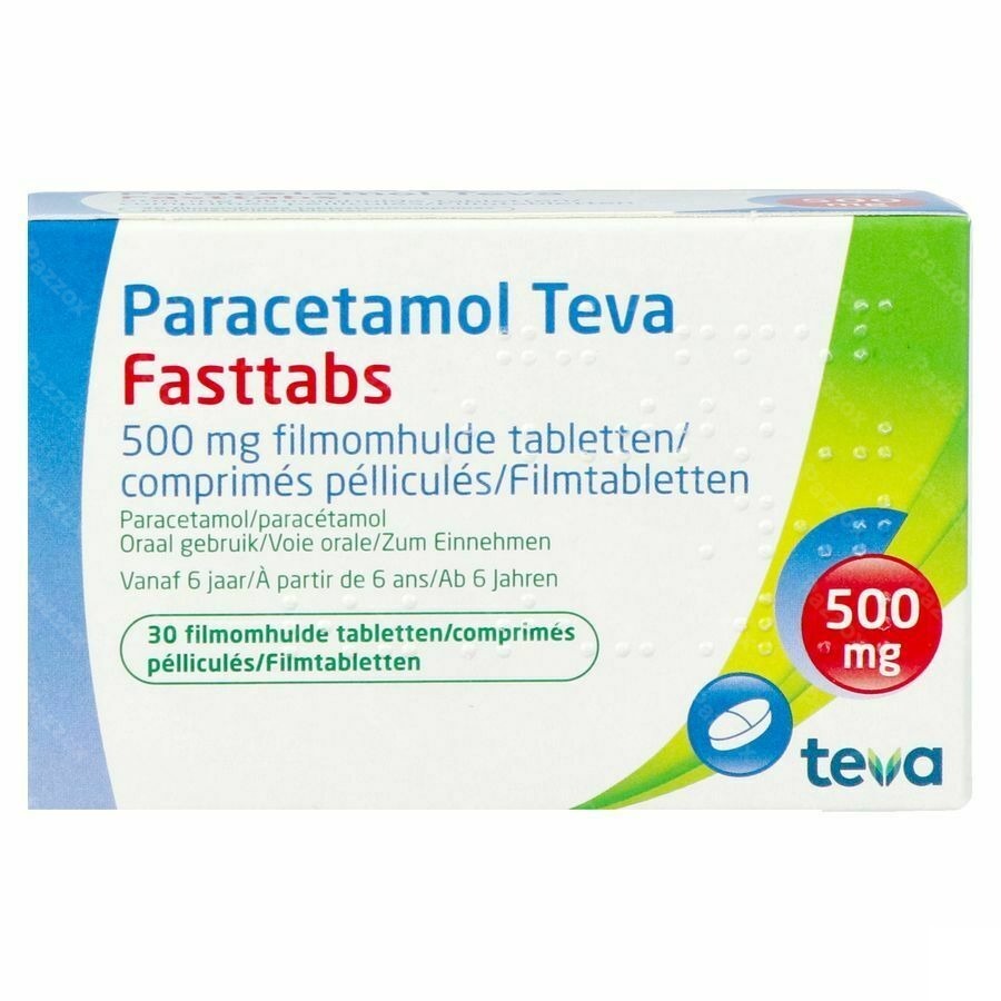 Paracetamol Teva Fasttabs 500mg 30 Tabletten