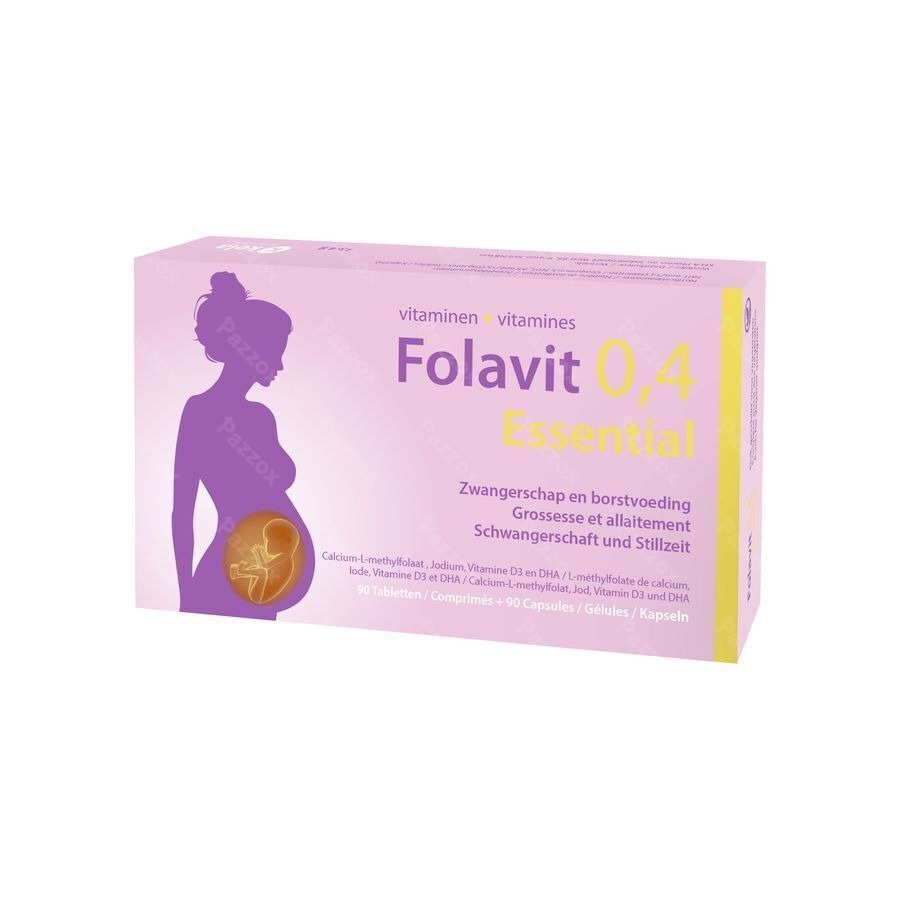 Folavit 0,4mg Essential Comp 90 + Caps 90 Nf