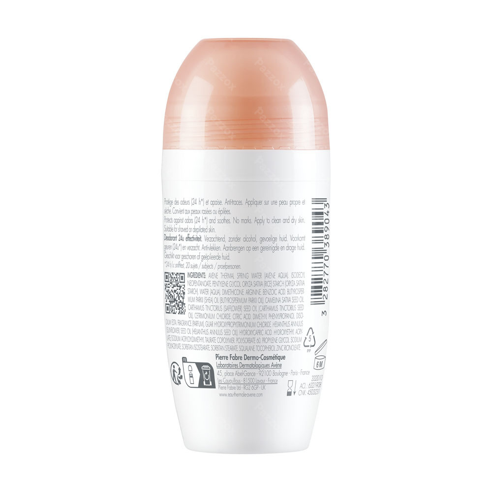 Avène BODY Deodorant 24u verzacht, zonder alcohol, gevoelige huid 50ml