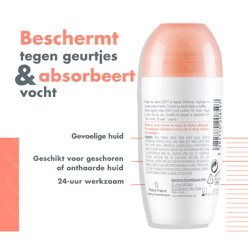 Avène BODY Deodorant 24u verzacht, zonder alcohol, gevoelige huid 50ml
