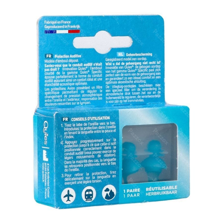 Quies Avion 1 Paire Bouchons d'Oreilles - Pazzox, pharmacie en ligne