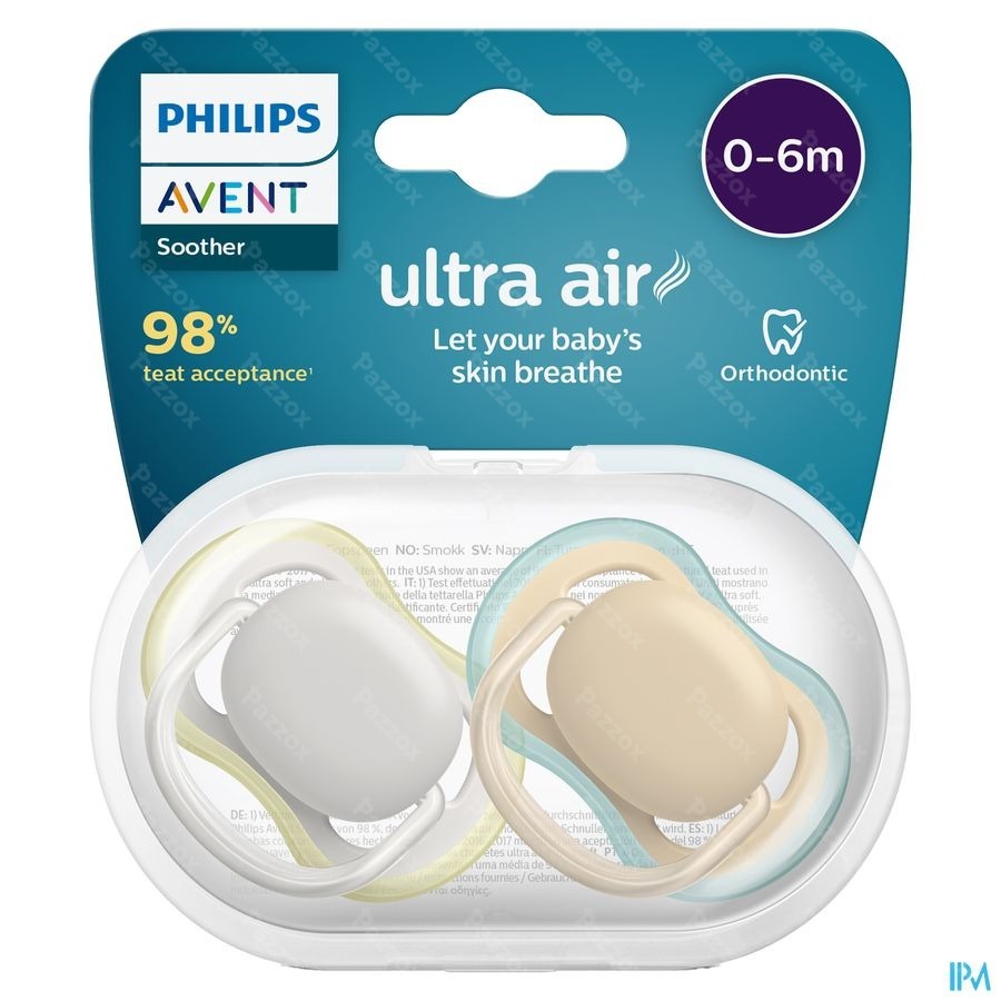 Philips Avent Fopspeen +0m Air Groen Grijs