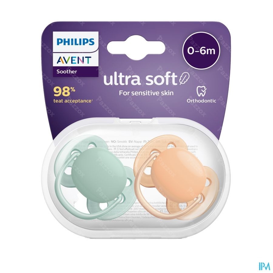 Philips Avent Sucette Soft Cognac Green +0m