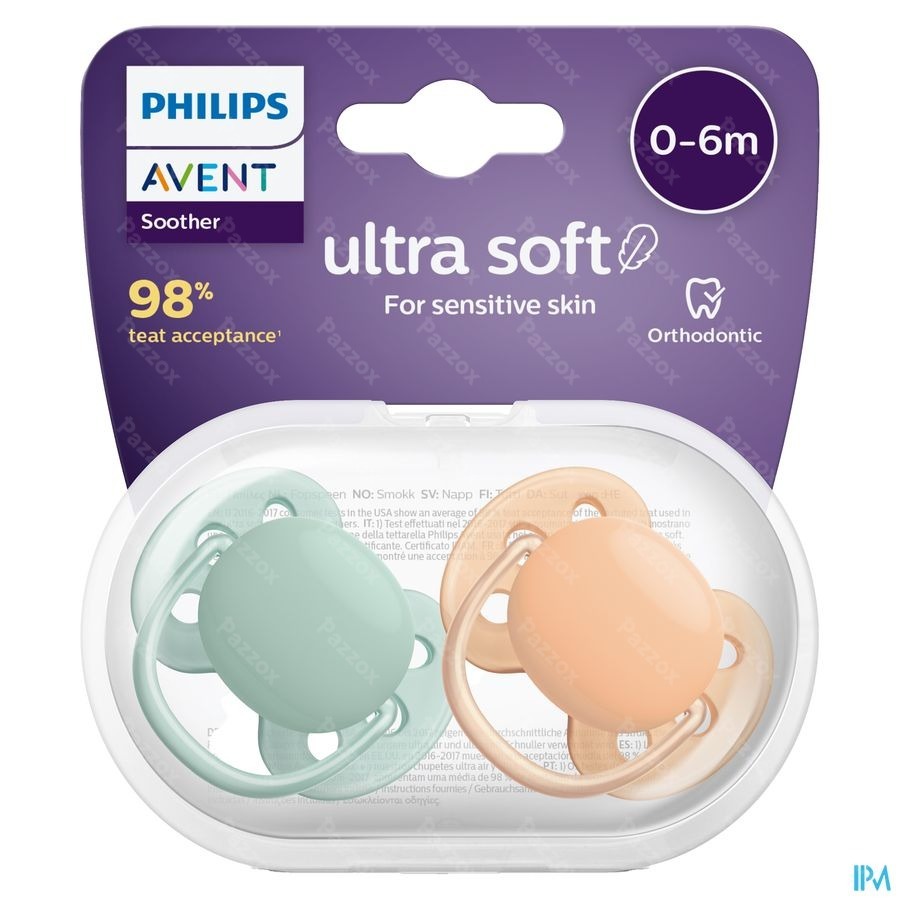 Philips Avent Sucette Soft Cognac Green +0m