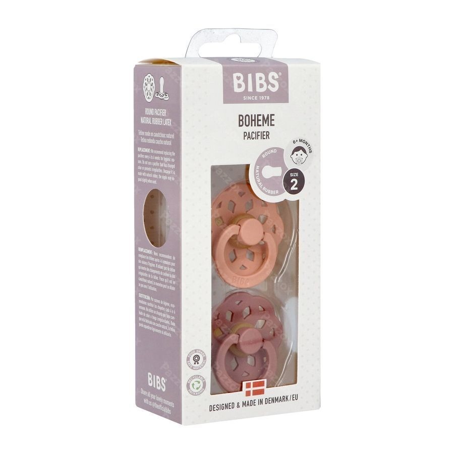 Bibs 2 Sucette Boheme Duo Peach/woodchuck 2
