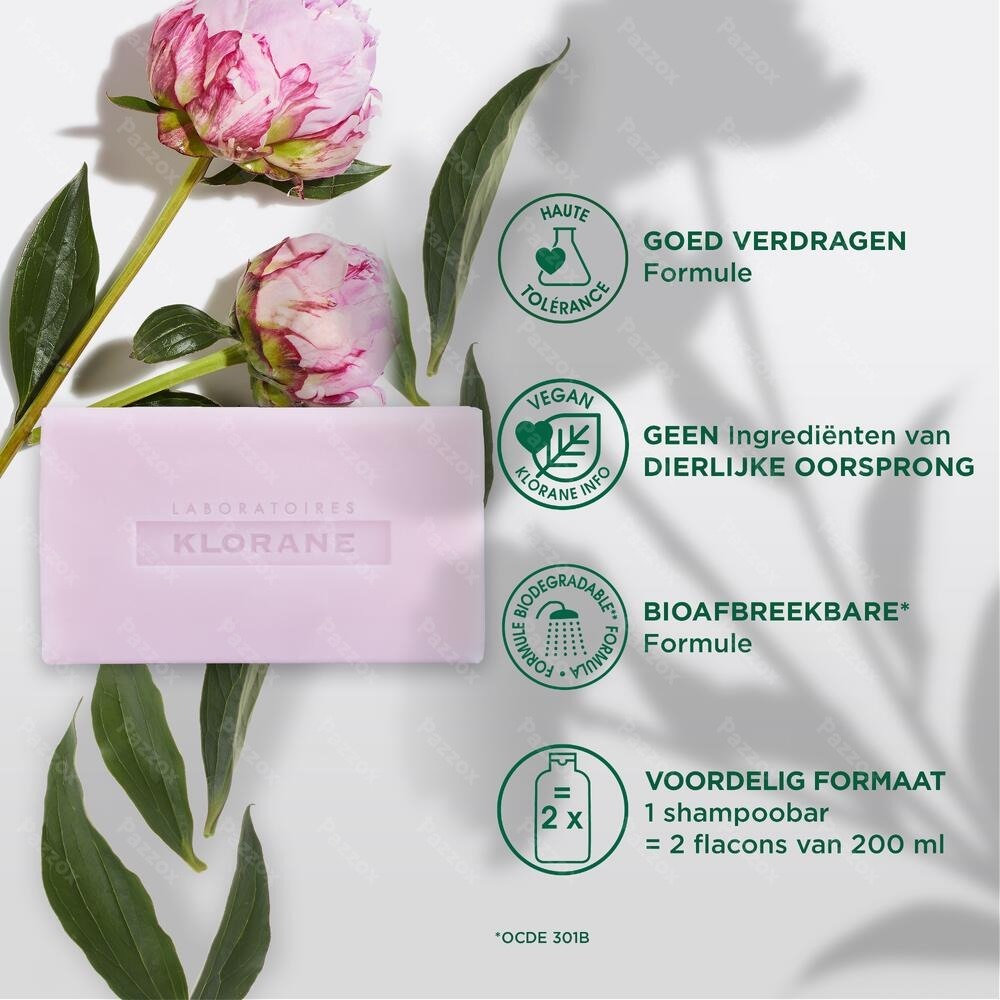 Klorane Capil. Sh Bar Pioenroos 80g