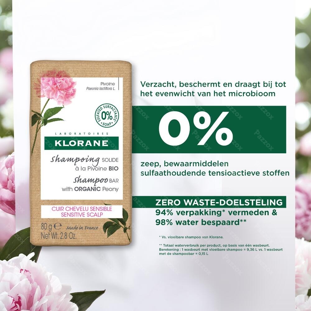 Klorane Capil. Sh Bar Pioenroos 80g