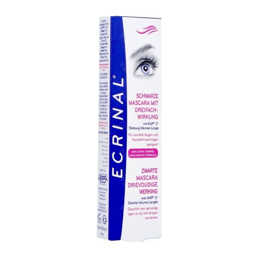 Ecrinal Zwarte Mascara Drievoudige Werking 7,4ml