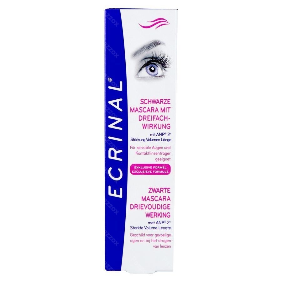 Ecrinal Zwarte Mascara Drievoudige Werking 7,4ml