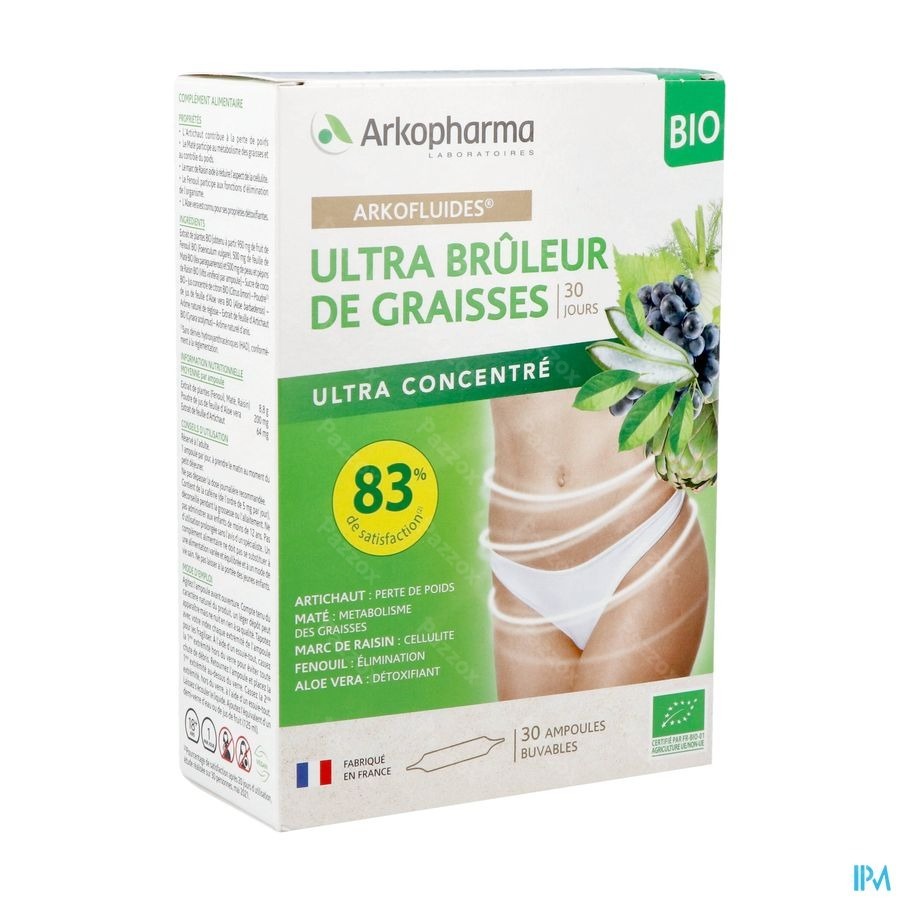 Arkofluides Ultra Bruleur Graisse Bio Amp 30x10ml