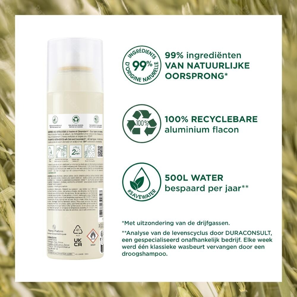 Klorane Capillaire Droogshampoo Havermelk & Ceramide 150ml 