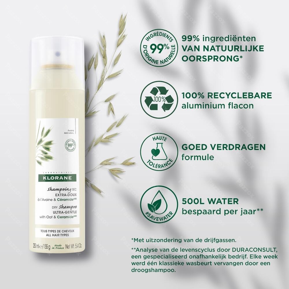 Klorane Capillaire Droogshampoo Havermelk & Ceramide 150ml 