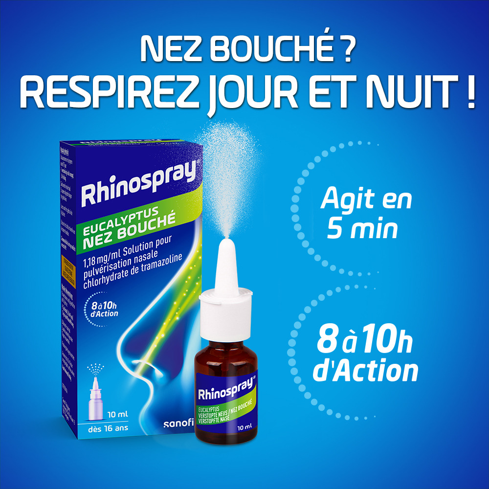 Rhinospray+Eucalyptus Nez Bouche 1,18mg/ml Spray Nasale 10ml
