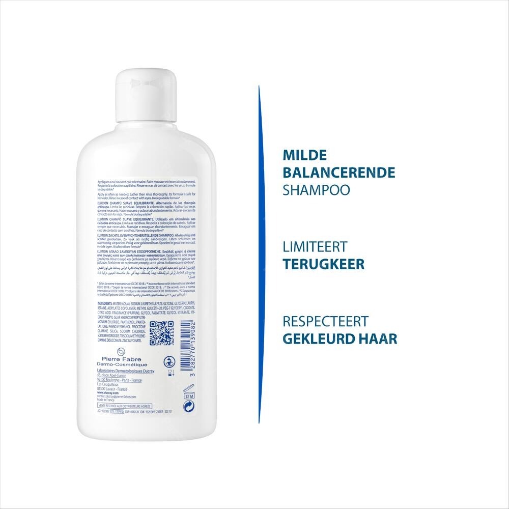 Ducray Elution Zachte Evenwichtherstellende Shampoo 200ml