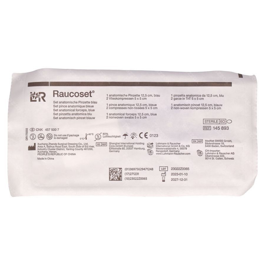 Raucoset Set Pince Anatomique Bleue 145893
